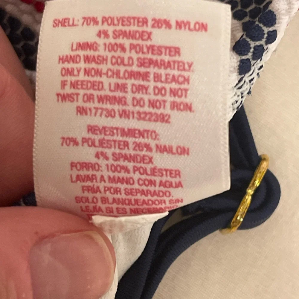 Xhilaration Navy, White & Red Striped swim suit - Picture 10 of 11